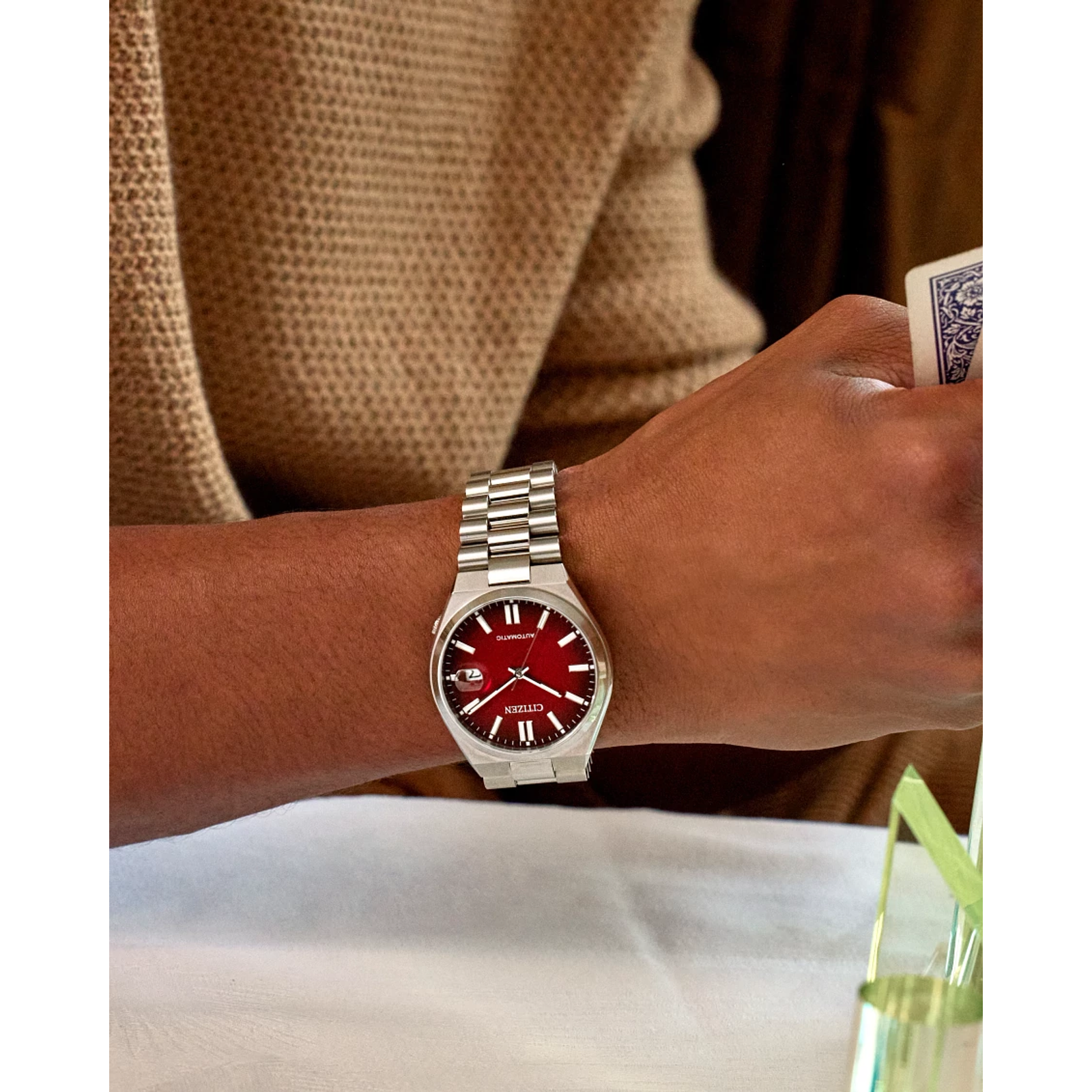 Reloj Citizen Tsuyosa dial rojo burdeos automático con caja de 40 MM para caballero NJ0150-56W | Elegancia Relojería